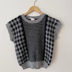 Vintage | Mr. Nomi Gingham Academia Knit Sweater Vest | Size Small
